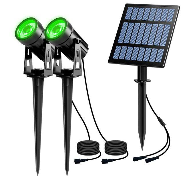 Solar Powered Spotlight 2 Warm Panel Outdoor Lighting Landscape Yard Garden Tree Separately Lamp - TheWellBeing4All
