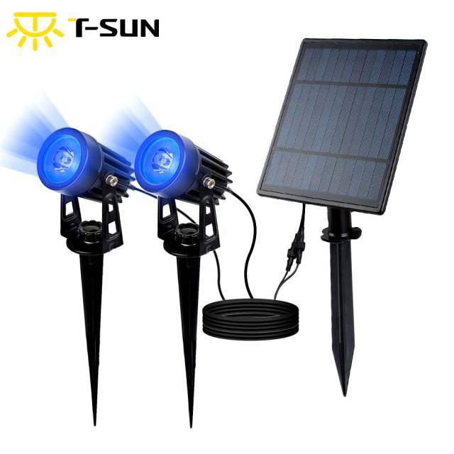 Solar Powered Spotlight 2 Warm Panel Outdoor Lighting Landscape Yard Garden Tree Separately Lamp - TheWellBeing4All