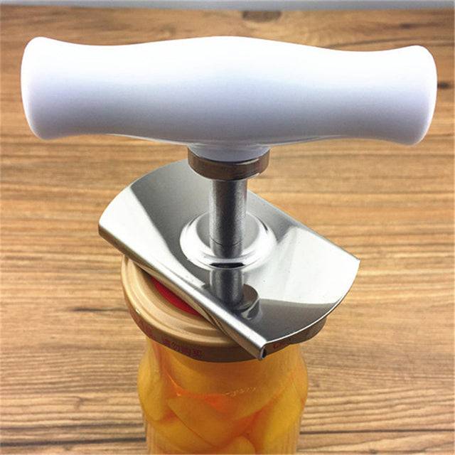 Manual Stainless Steel Easy Can Jar Opener Adjustable Cap Lid Openers Tool Kitchen Gadgets Can Tin Openers Bottle - TheWellBeing4All
