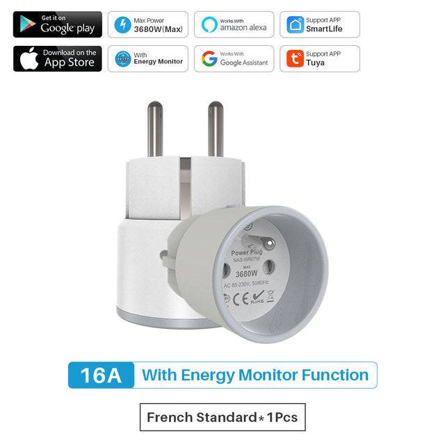 Smart Socket 3680W With Power Monitoring APP Remote Control Support Alexa Google Home - TheWellBeing4All