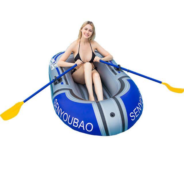 PVC Material Canoe Kayak Rubber Dinghy Thicken Foldable Inflatable Fishing Boat 150cm (Single People Boat Without Oar) - TheWellBeing4All