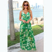 Deep V Neck Leopard Print Dress Elegant Beach Holiday Maxi Long Dress Lace Up Vest - TheWellBeing4All