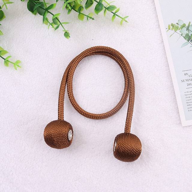 Magnetic Ball Curtain Tiebacks Tie Rope Holdbacks Buckle Clips Hook Holder - TheWellBeing4All