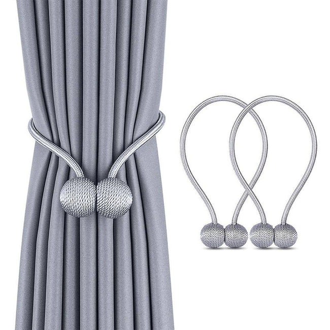 Magnetic Ball Curtain Tiebacks Tie Rope Holdbacks Buckle Clips Hook Holder - TheWellBeing4All