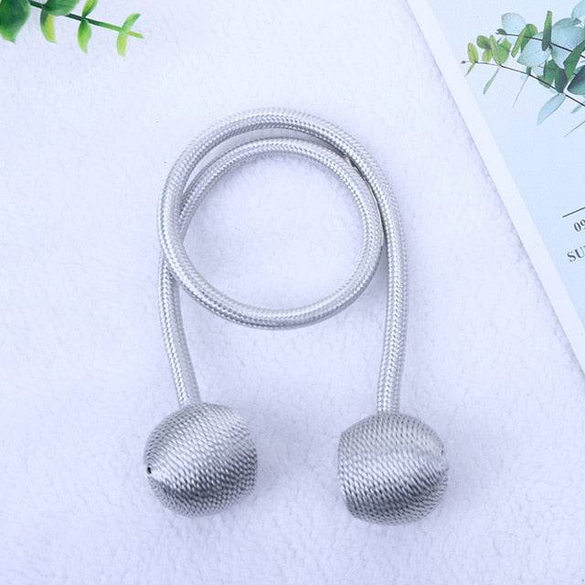 Magnetic Ball Curtain Tiebacks Tie Rope Holdbacks Buckle Clips Hook Holder - TheWellBeing4All
