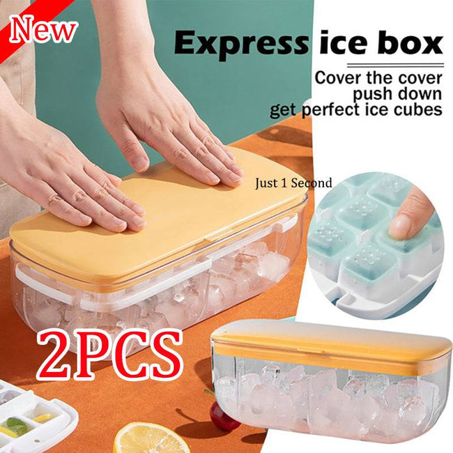 Silicone Square Ice Mold Ice Cube Trays Lid Mold Storage - TheWellBeing4All