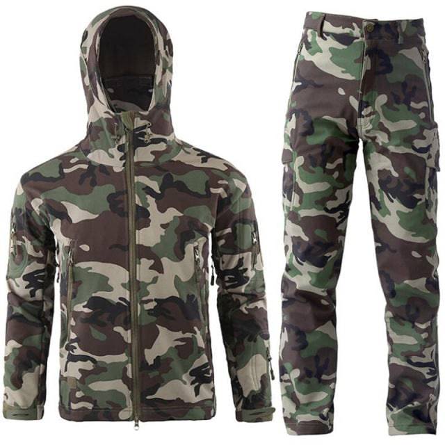 Men Camouflage Jacket Sets Outdoor Shark Skin Soft Shell Windbreaker Waterproof Hunting Clothes Set Military Tactical Clothing - TheWellBeing4All