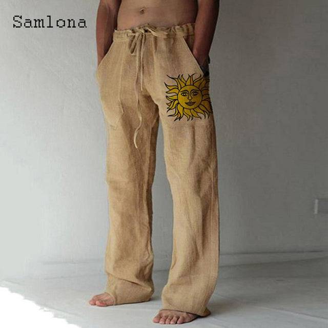Linen Pants Drawstring Loose Trouser - TheWellBeing4All