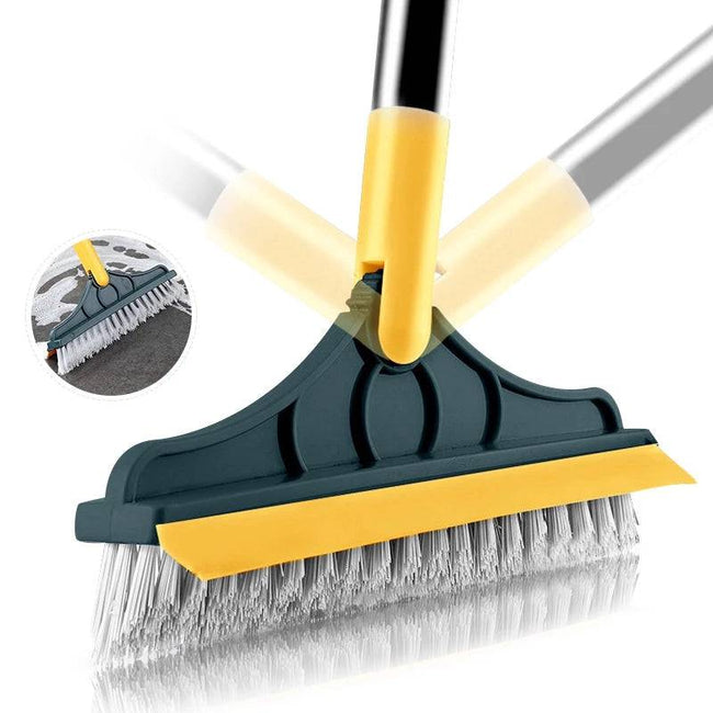 Floor Scrub Brush 2 In 1 Cleaning Brush Long Handle Removable Wiper - TheWellBeing4All