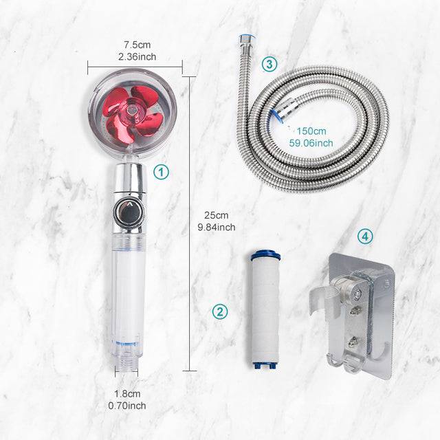 High Pressure Water Saving Shower Head 360 Degrees Rotating Spray - TheWellBeing4All