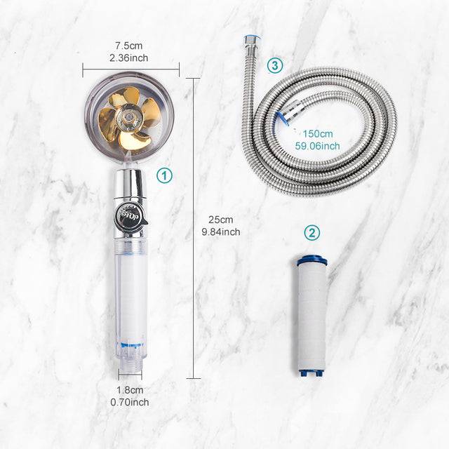 High Pressure Water Saving Shower Head 360 Degrees Rotating Spray - TheWellBeing4All