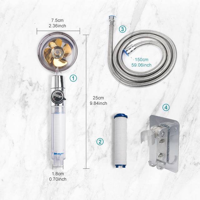 High Pressure Water Saving Shower Head 360 Degrees Rotating Spray - TheWellBeing4All