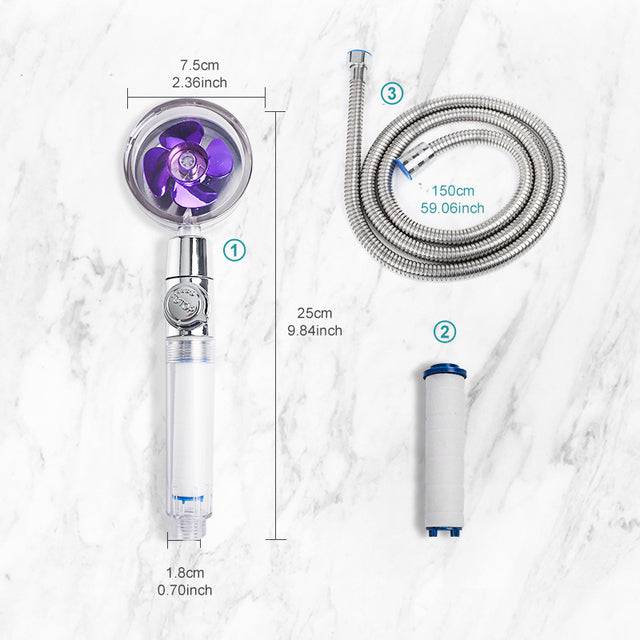 High Pressure Water Saving Shower Head 360 Degrees Rotating Spray - TheWellBeing4All