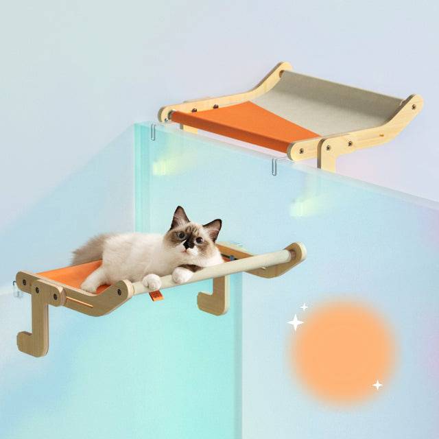 Mewoofun Sturdy Cat Window Perch Wooden Assembly Hanging Bed - TheWellBeing4All