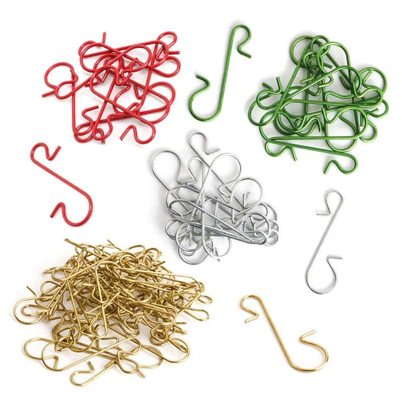 50pcs Christmas Ornament Metal S-Shaped Hooks Holders Christmas Tree Ball Pendant hanging Decoration - TheWellBeing4All
