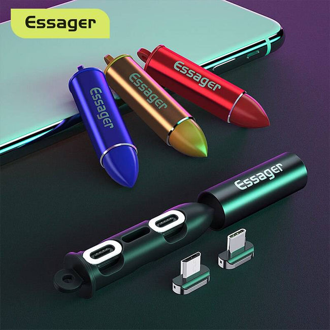 Portable Magnetic Plug Box Adapter Metal Storage Container for iPhone Micro USB Type C Magnet Charger Cable Connector - TheWellBeing4All
