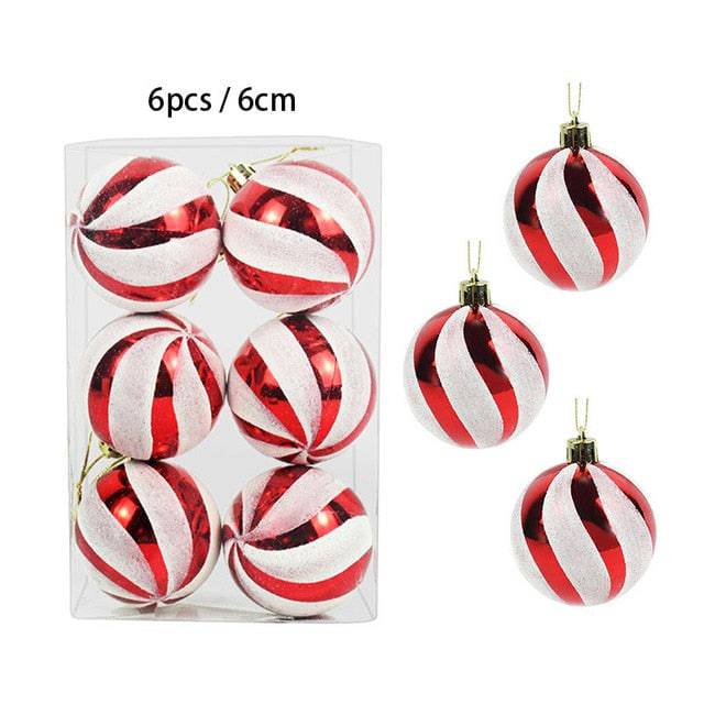 Box Rose Gold Plastic Christmas Balls Ornament 4cm Hang Pendant Ball Indoor New Year Xmas Tree Decor - TheWellBeing4All