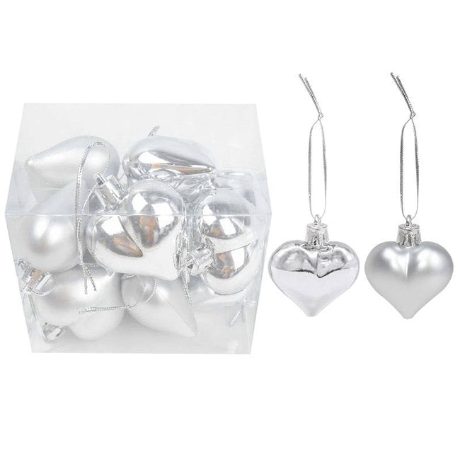 Box Rose Gold Plastic Christmas Balls Ornament 4cm Hang Pendant Ball Indoor New Year Xmas Tree Decor - TheWellBeing4All