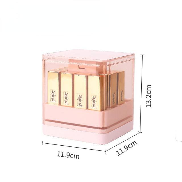 Plastic Transparent Lipstick Box Push-up and Drop-off Compartment - TheWellBeing4All