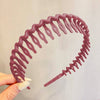 Morandi Color Hair Hoop Female All-Match Press Hair Head Buckle Headband Girl Frosted Serrated Hair Accessories - TheWellBeing4All