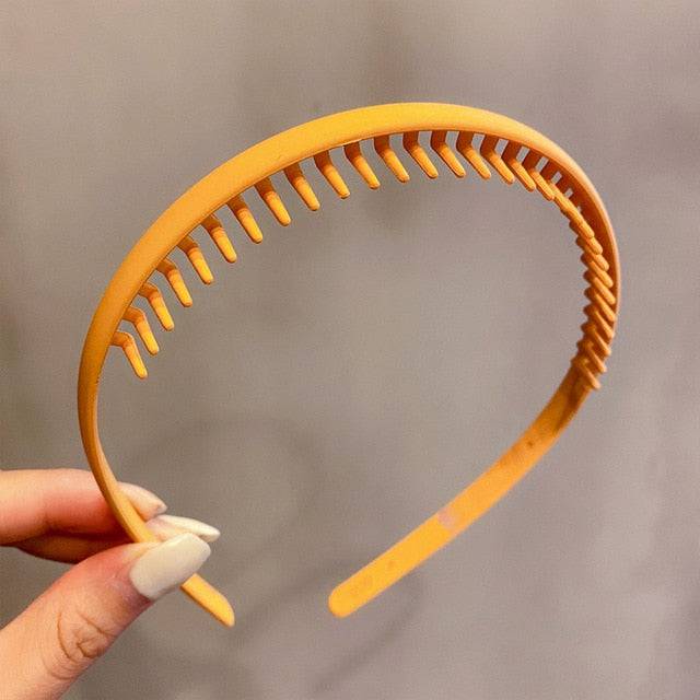 Morandi Color Hair Hoop Female All-Match Press Hair Head Buckle Headband Girl Frosted Serrated Hair Accessories - TheWellBeing4All