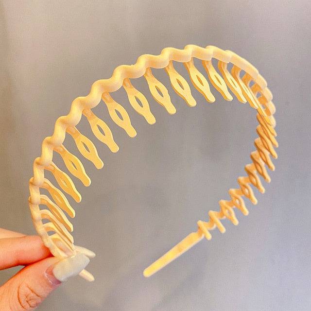 Morandi Color Hair Hoop Female All-Match Press Hair Head Buckle Headband Girl Frosted Serrated Hair Accessories - TheWellBeing4All