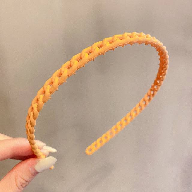 Morandi Color Hair Hoop Female All-Match Press Hair Head Buckle Headband Girl Frosted Serrated Hair Accessories - TheWellBeing4All