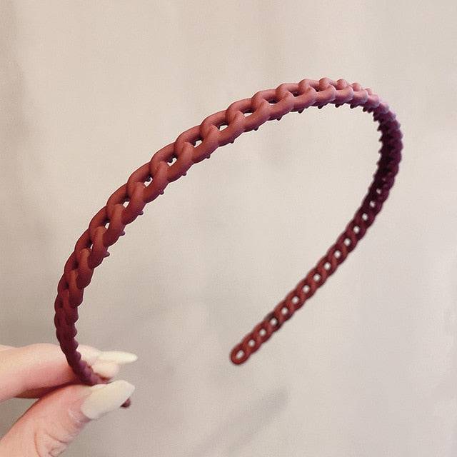 Morandi Color Hair Hoop Female All-Match Press Hair Head Buckle Headband Girl Frosted Serrated Hair Accessories - TheWellBeing4All