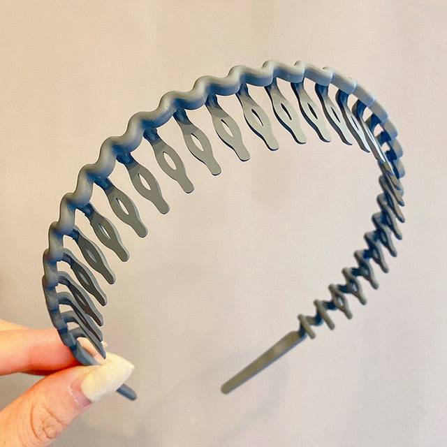 Morandi Color Hair Hoop Female All-Match Press Hair Head Buckle Headband Girl Frosted Serrated Hair Accessories - TheWellBeing4All