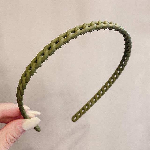 Morandi Color Hair Hoop Female All-Match Press Hair Head Buckle Headband Girl Frosted Serrated Hair Accessories - TheWellBeing4All