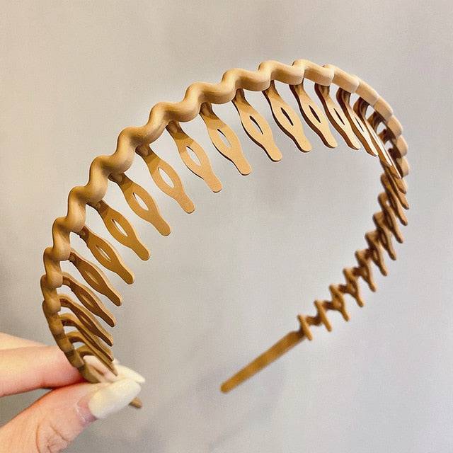 Morandi Color Hair Hoop Female All-Match Press Hair Head Buckle Headband Girl Frosted Serrated Hair Accessories - TheWellBeing4All
