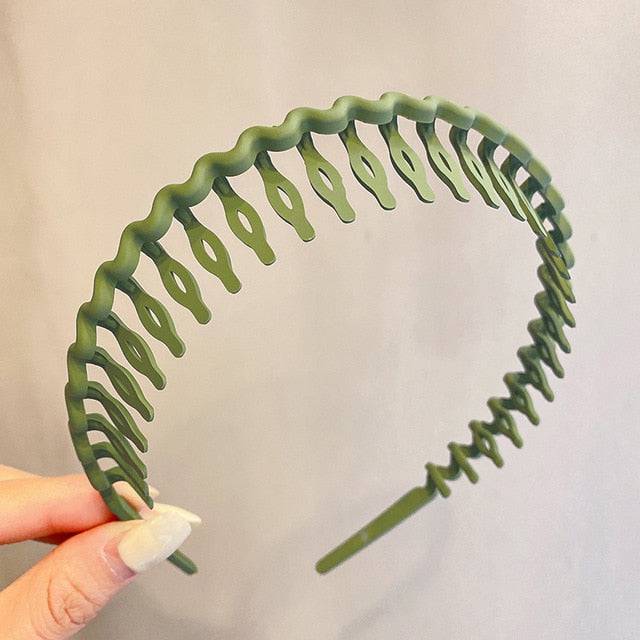 Morandi Color Hair Hoop Female All-Match Press Hair Head Buckle Headband Girl Frosted Serrated Hair Accessories - TheWellBeing4All
