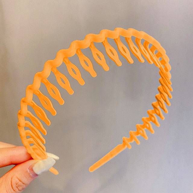 Morandi Color Hair Hoop Female All-Match Press Hair Head Buckle Headband Girl Frosted Serrated Hair Accessories - TheWellBeing4All
