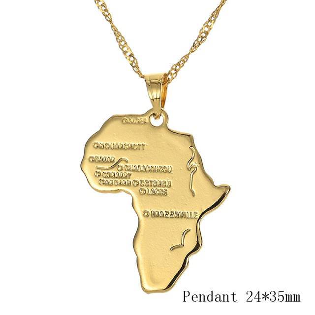 Africa country’s Map Pendant Necklace - TheWellBeing4All