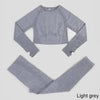 Seamless Yoga Set Workout Sportswear Gym Clothing Fitness High Waist Leggings Long Sleeve Crop Top Sports Suits - TheWellBeing4All