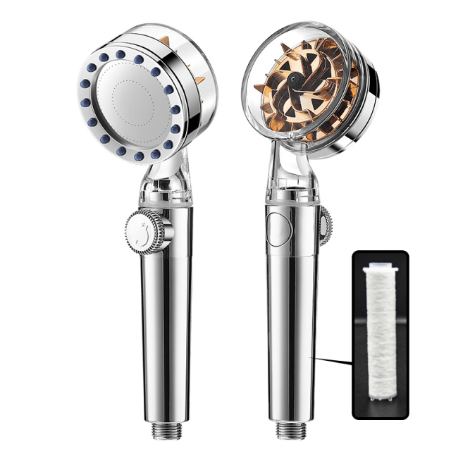 Shower Head High Pressure with Fan and Filter Water Pressure Adjustable Rainfall Shower Water Saving ECO Shower Set - TheWellBeing4All