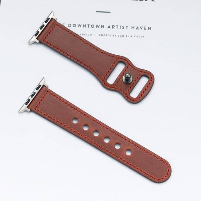 Genuine Leather Correa Strap for Apple Watch 7 Band 45/41mm 44/40mm 42/38mm Bracelet Apple Watch Strap for iWatch 6 5 4 3 2 1 SE - TheWellBeing4All