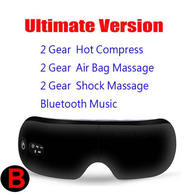 Smart Eye Massager Airbag Air Pressure Bag Eye Mask Care Vibrator Hot Compress Bluetooth Heating Fatigue Relief Foldable Massage - TheWellBeing4All