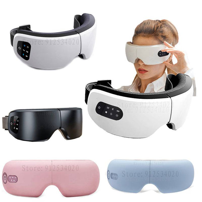 Smart Eye Massager Airbag Air Pressure Bag Eye Mask Care Vibrator Hot Compress Bluetooth Heating Fatigue Relief Foldable Massage - TheWellBeing4All