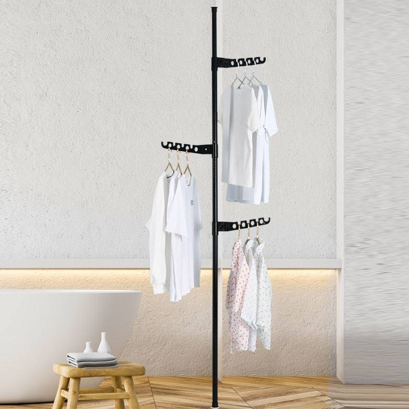 Overhead Coat Rack Floor-To-Ceiling Bedroom Simple Clothes Hanger ...