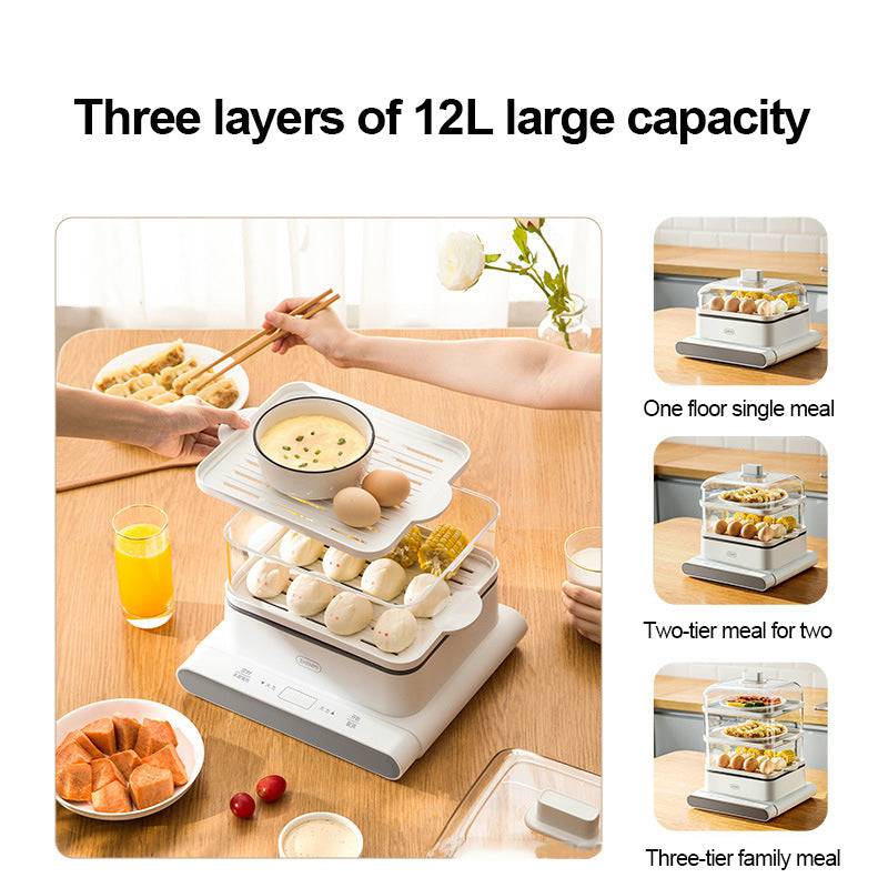 Three-layer Food Steam Cooker Machine Electric Steamer - TheWellBeing4All