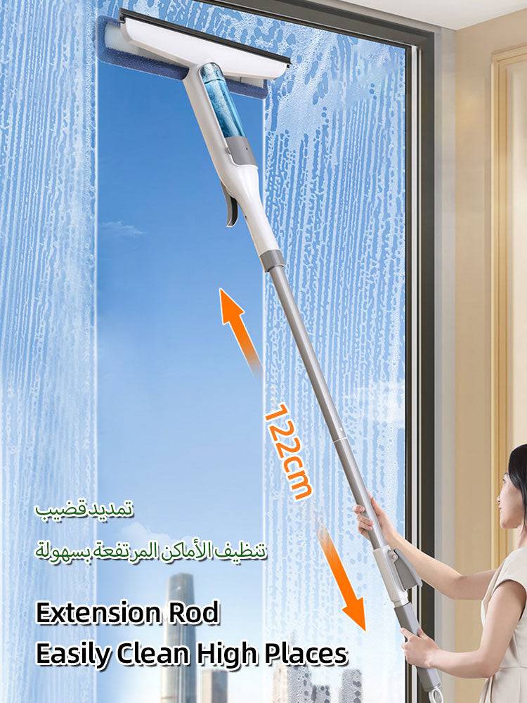 Multifunctional Spray Mop Window Cleaner Glass Wiper with Silicone Scraper Shower Wiper Floor Cleaning Mop Window Washer - TheWellBeing4All