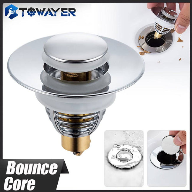 Universal Stainless Steel Basin Pop-Up Bounce Core Basin Drain Filter - TheWellBeing4All