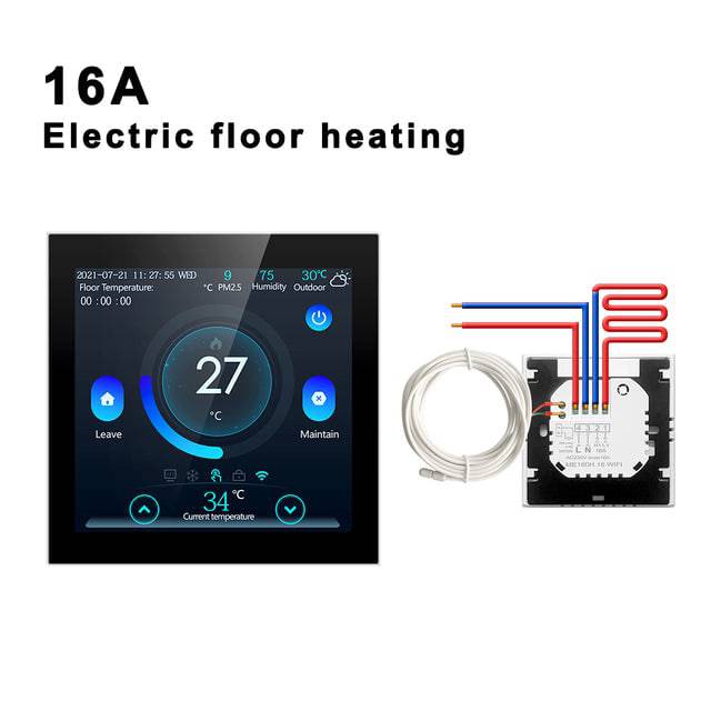 Smart Floor Thermostat,Tuya WiFi Electric/Water Heating Temperature Controller,Smart Home for Alexa Google - TheWellBeing4All