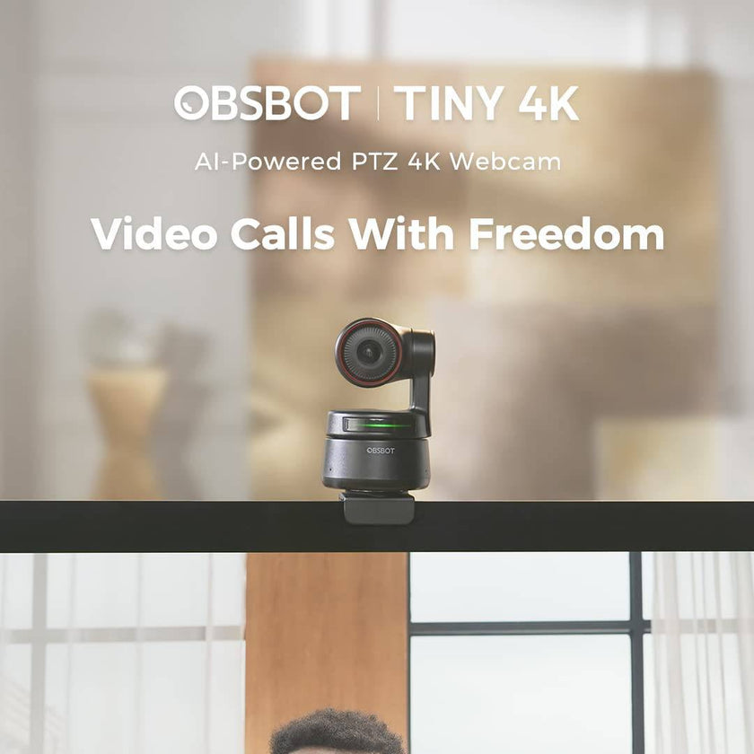 OBSBOT 4K Webcam Ultra HD Auto-Frame Gesture Control Webcam with 4X Zoom - TheWellBeing4All