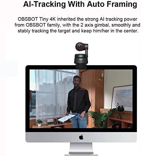 OBSBOT 4K Webcam Ultra HD Auto-Frame Gesture Control Webcam with 4X Zoom - TheWellBeing4All