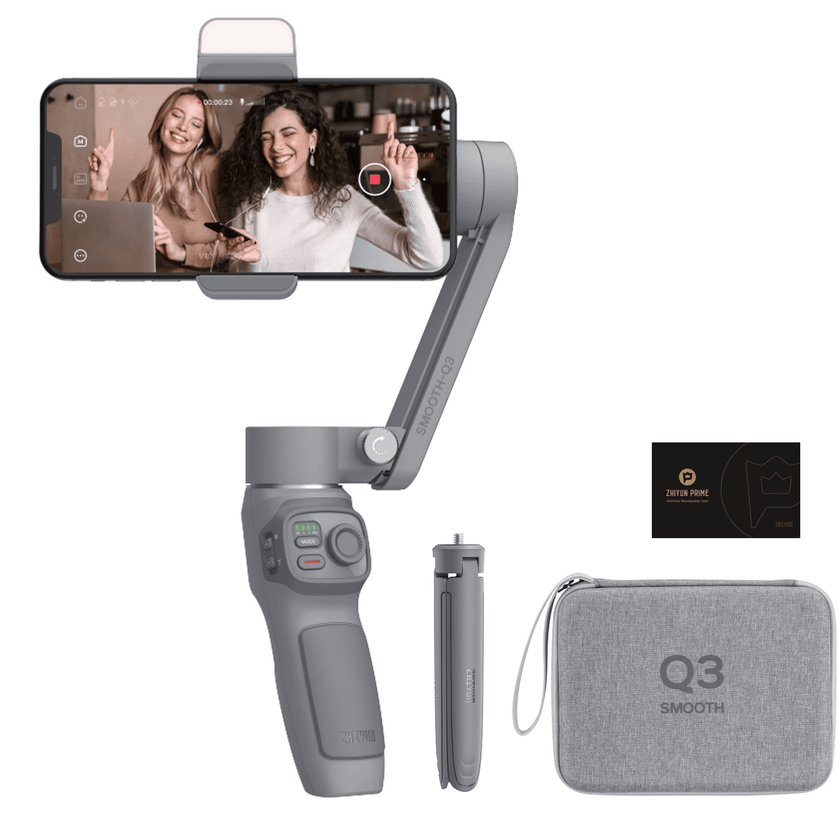 Smooth Q3 handheld 3axis smartphone gimbal stabilizer Foldable mobile phone stabilizer compatible with iPhone and Android - TheWellBeing4All