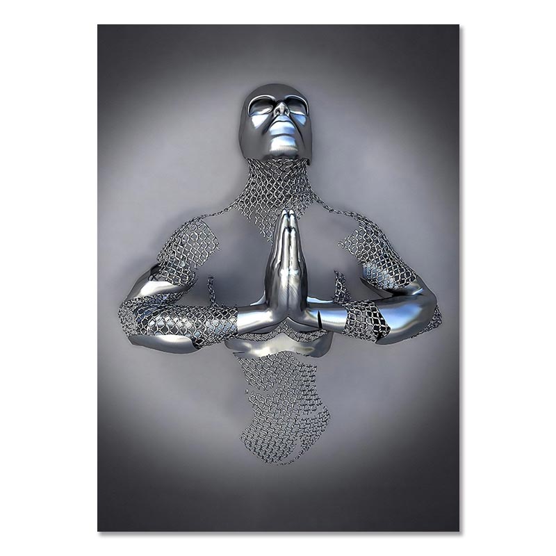 Metal Figure Statue Canvas Painting Romantic Abstract Posters Prints Wall Art Pictures Modern Living Room Decorations - The Well Being The Well Being 16 / 50x70cm No Frame The Well Being Metal Figure Statue Canvas Painting Romantic Abstract Posters Prints Wall Art Pictures Modern Living Room Decorations