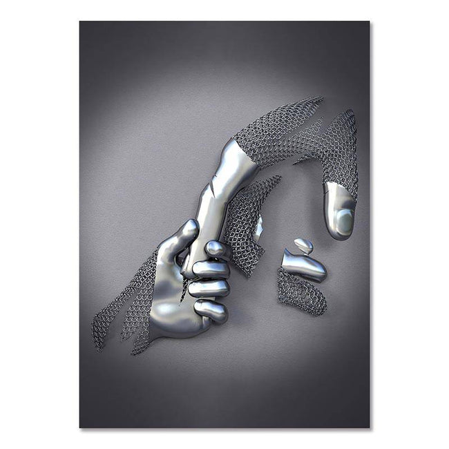 Metal Figure Statue Canvas Painting Romantic Abstract Posters Prints Wall Art Pictures Modern Living Room Decorations - TheWellBeing4All