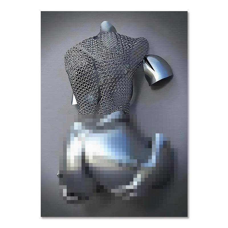 Metal Figure Statue Canvas Painting Romantic Abstract Posters Prints Wall Art Pictures Modern Living Room Decorations - TheWellBeing4All
